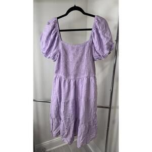 Zesica Women's Lilac Puff Sleeve Dress size L